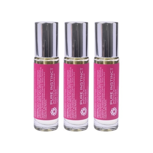 女性用 ピュアインスティンクト フェロモンインフューズドパフュームオイル フォーハー 10.2ml 3本 Pure Instinct フェロモン香水 パラベンフリー 海外発送便商品：日時指定不可