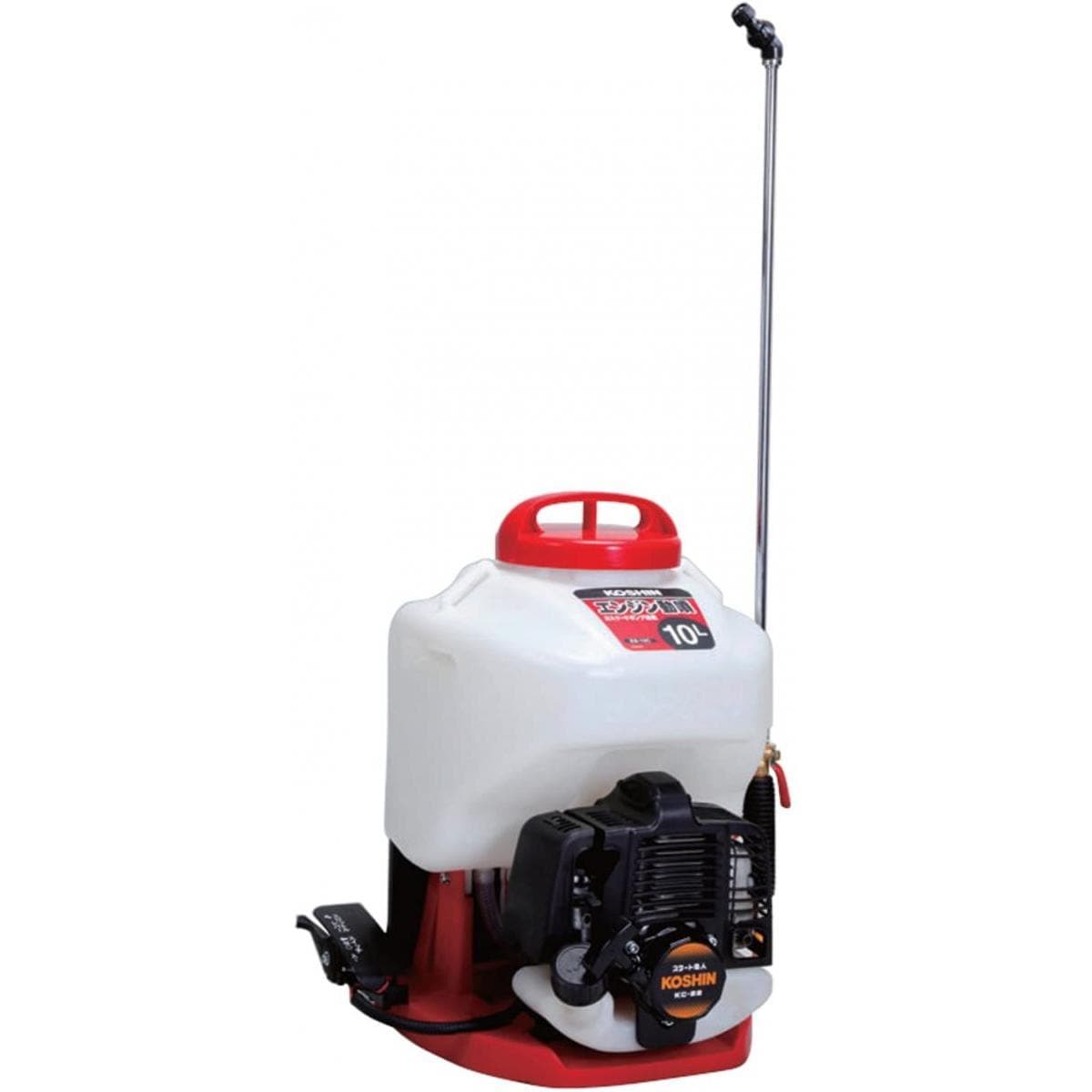 工進 KOSHIN 背負い式 エンジン 動噴 タンク 10L ES-10C 2サイクル 混合 リコイル スタート 消毒 防除 除草 縦型2頭口噴口 泡状除草噴口