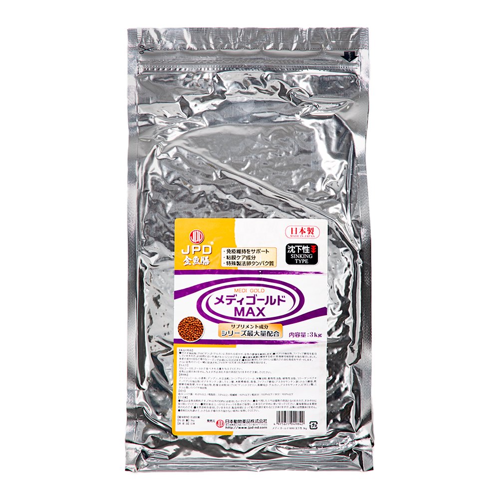 日本動物薬品　ニチドウ　メディゴールド　ＭＡＸ　沈下性　３ｋｇ　金魚の餌　ＣＲＣ10―41―60―10―00