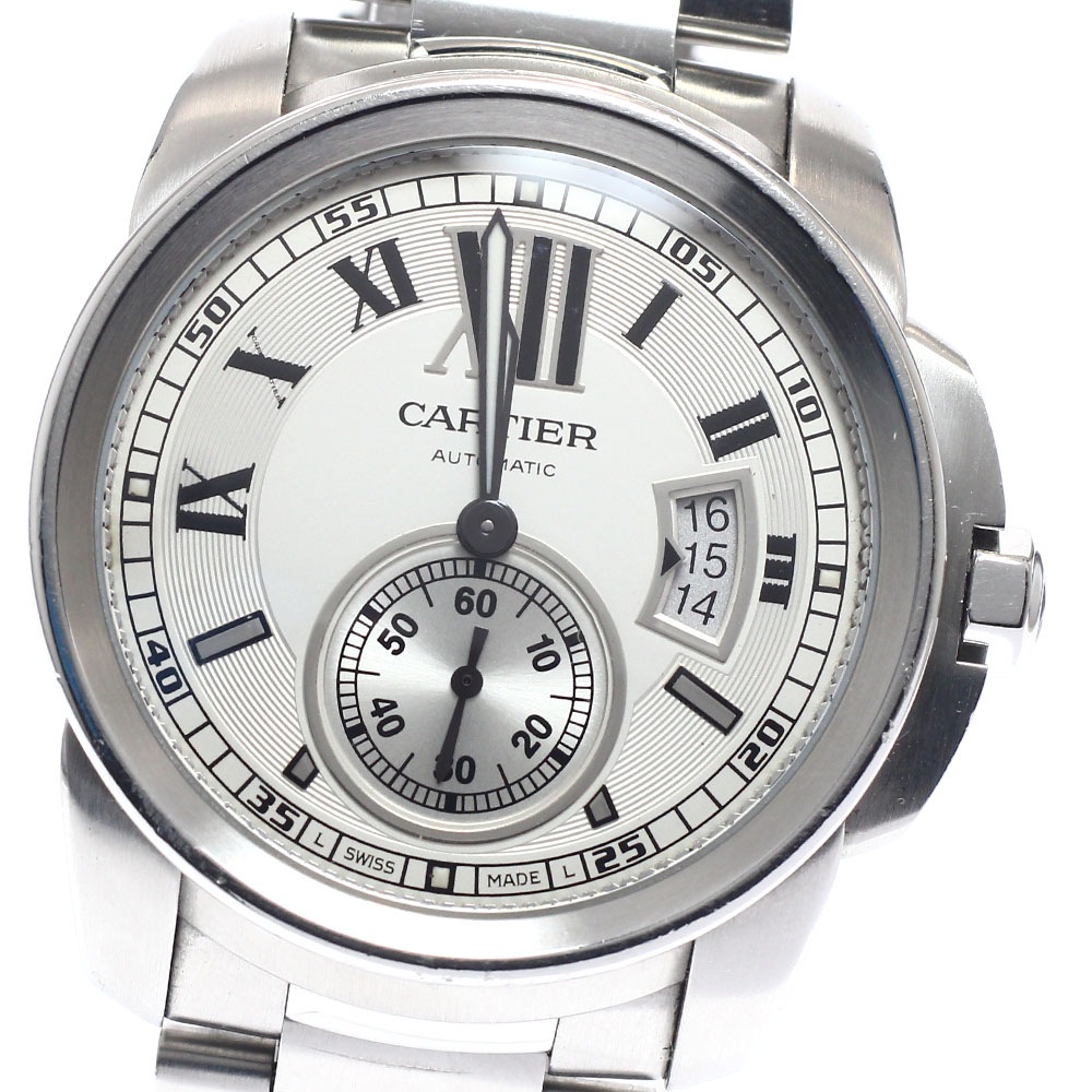 ジャンク カルティエ CARTIER W7100015 カリブル ドゥ カルティエ デイト 自動巻き メンズ 保証書付き_921471【中古】