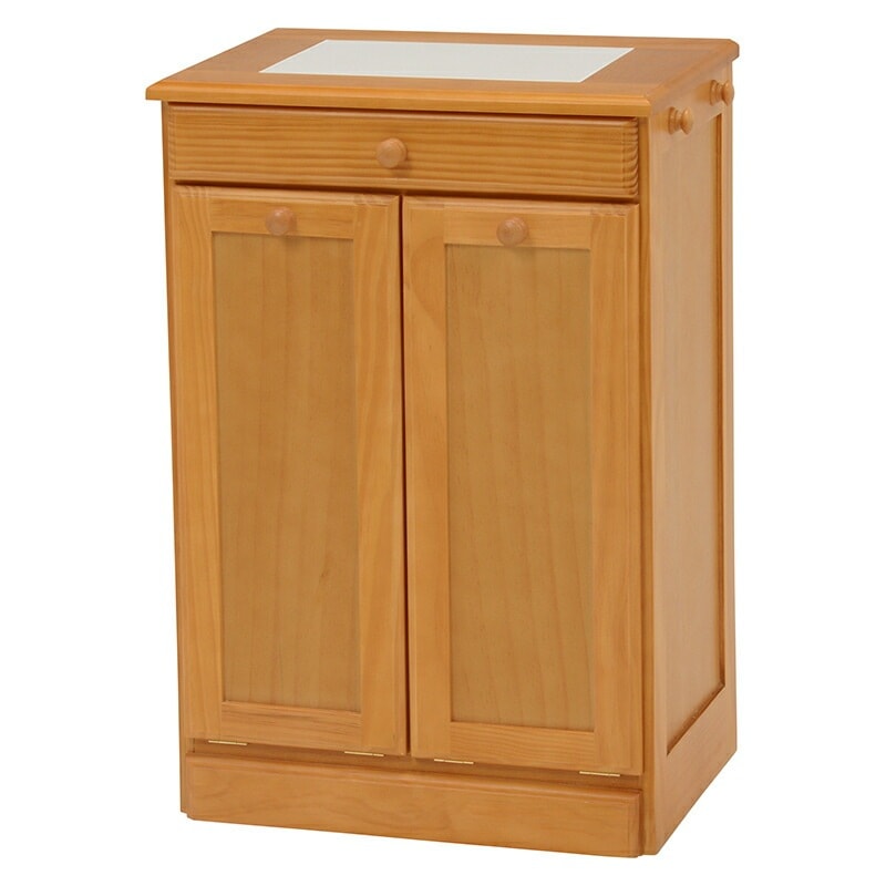 ダストボックス（ナチュラル）　MUD-6720NAゴミ箱に見えないデザインと収納力天然木パイン材の温もりあふれるダストボックス15リットル2分別タイプ