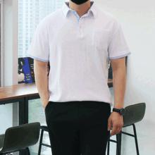 WBOポイント配色高襟半袖Tシャツ