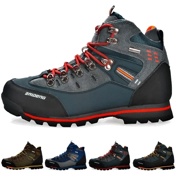 Fashion Mens Skid Resistance Hiking Shoes Waterproof Mountain Boots Climbing Shoes Plus Size Boots T