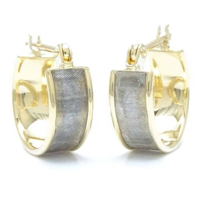 フープ ピアス コンビカラー K18YG イエローゴールドxK18WG ホワイトゴールド /28090【中古】