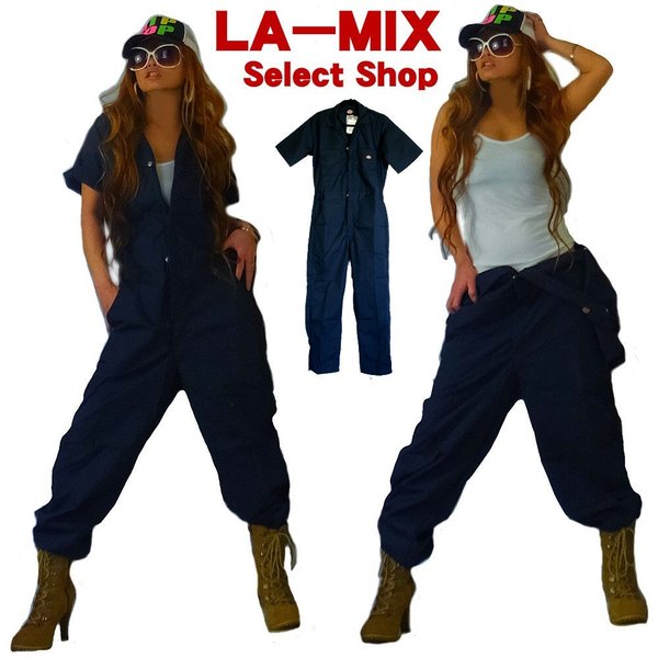 つなぎ　ネイビー　半袖