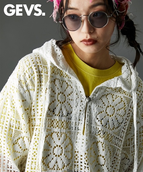 シャツ・ブラウス レースパーカーブラウス 大きいサイズ有 GEVS.