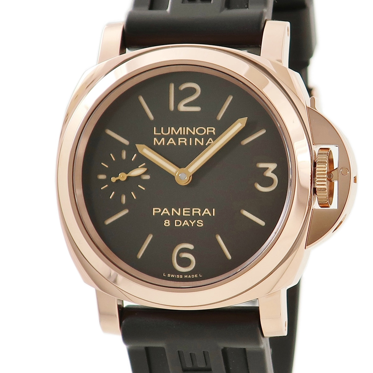 ルミノールマリーナ 8DAYS オロロッソ PAM00511 P***/500 手巻き メンズ OH済 P番 限定 K18PG無垢 ブラウン 3年保証 812,928円