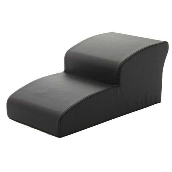 ドッグステップ/ペット用品 (2段 ブラック) 幅40.5cm 合皮/合成皮革張地 ウレタンフォーム (リビング 室内犬)