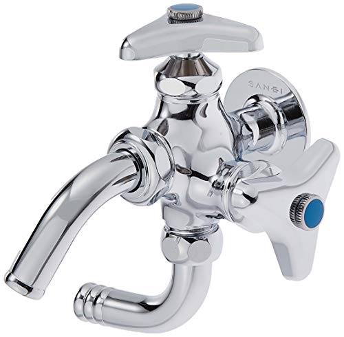 SANEI(サンエイ) 散水用 万能二口横水栓 呼び13 散水ホース接続 吐水パイプ回転 水道 蛇口