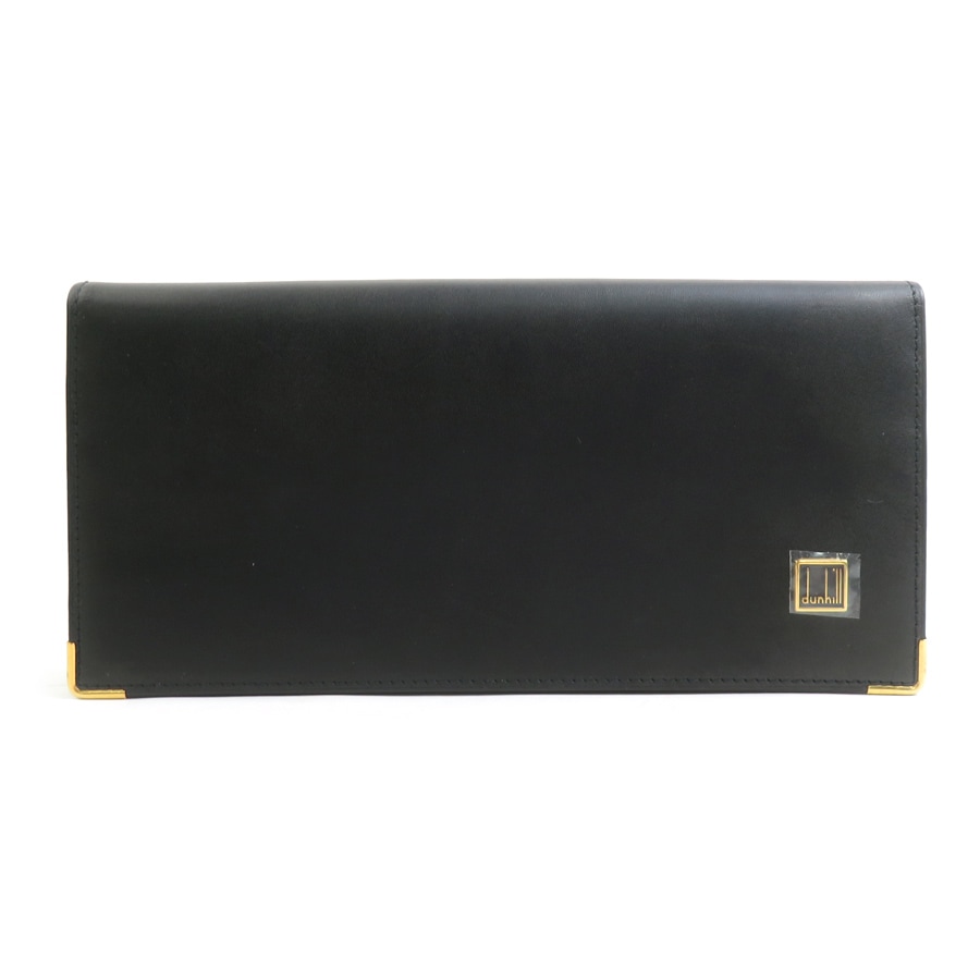 ダンヒル Dunhill 二つ折り長財布 レザー ブラック メンズ h32067a