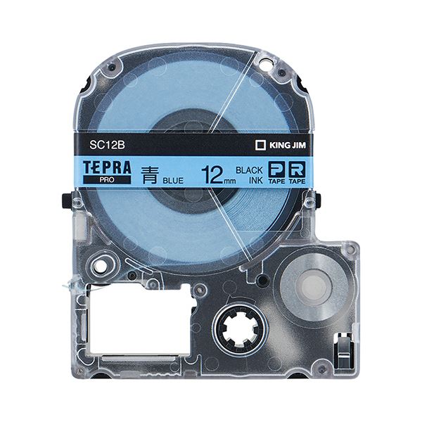 (まとめ）キングジム テプラ PRO テープカートリッジ パステル 12mm 青/黒文字 SC12B-5P 1パック(5個)(×3セット)