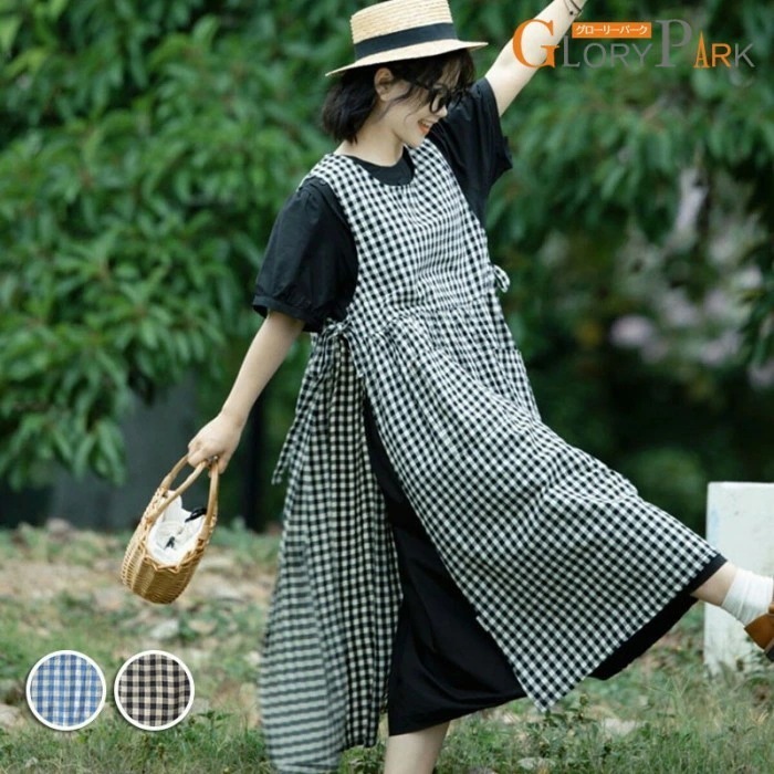ワンピース レディース ミモレ丈 学生風 Aライン 上品 ドレス コスチューム 衣装 かわいい 日常着 通学 通勤 お出かけ 仮装 パーティ イベント ブルー/ブラック