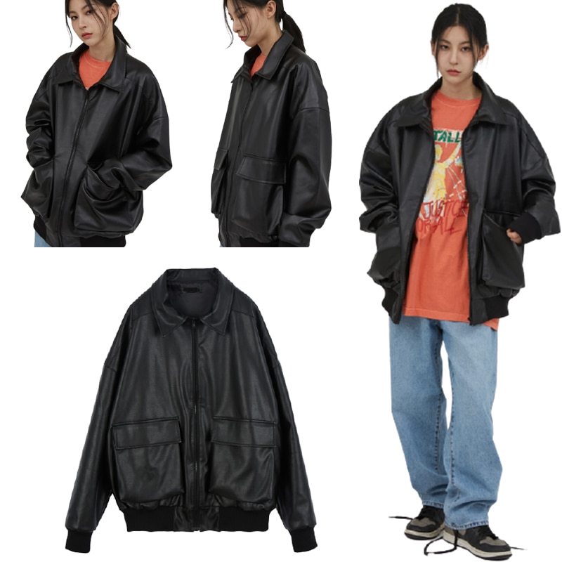RAU Two Pocket Casual Leather Jumper