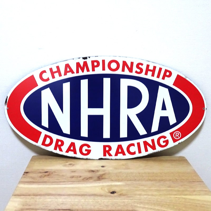 ブリキ看板 アンティーク NHRA OVAL LOGO アメリカン ビンテージ 壁掛け 珍しい プレート おしゃれ 壁飾り かわいい ネイビー レッド 雑貨 大きい 可愛い インテリア サーファー カ