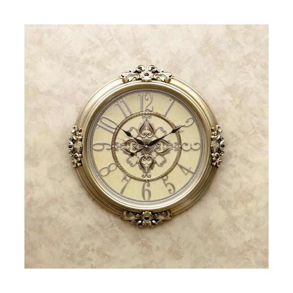 掛け時計 ビクトリアン調 壁掛時計 インパクト アクセント インテリア 円形 丸型 おしゃれ 高級感 無音 連続秒針 イタリア フィレンツェ風 8,752円