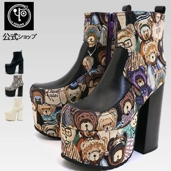 【公式SHOP特典キズ補修液付】 ヨースケ 厚底ブーツ レディース ショート 歩きやすい 13.5cm厚底ヒール