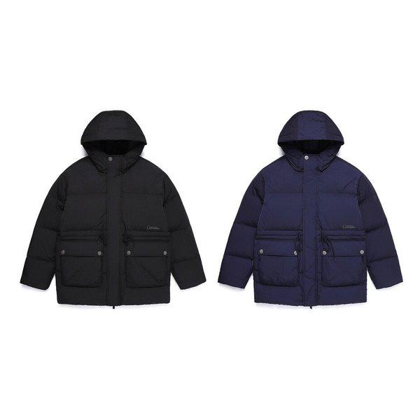 中ヒップ丈フーディーグースダウンジャンパー N254UDW090