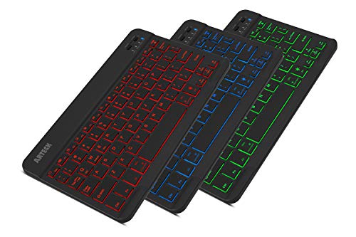 Arteck ウルトラスリム Bluetooth ワイヤレスキーボード 超薄 7カラーLEDバックライトiOS/Android/Mac/Windows に対応 (iPad Air/Pro/Mini/i