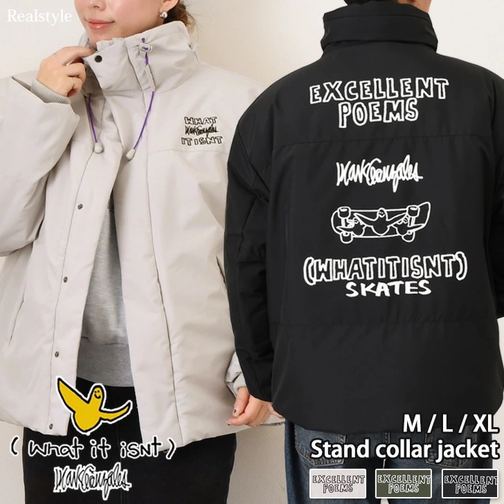 マークゴンザレス ART BY MARK GONZALES スタンドカラー 中綿 ジャケット メンズ 冬 カジュアル アウター 上着 羽織り コート ブルゾン 暖かい あったか 防寒 寒さ対策 ストリ