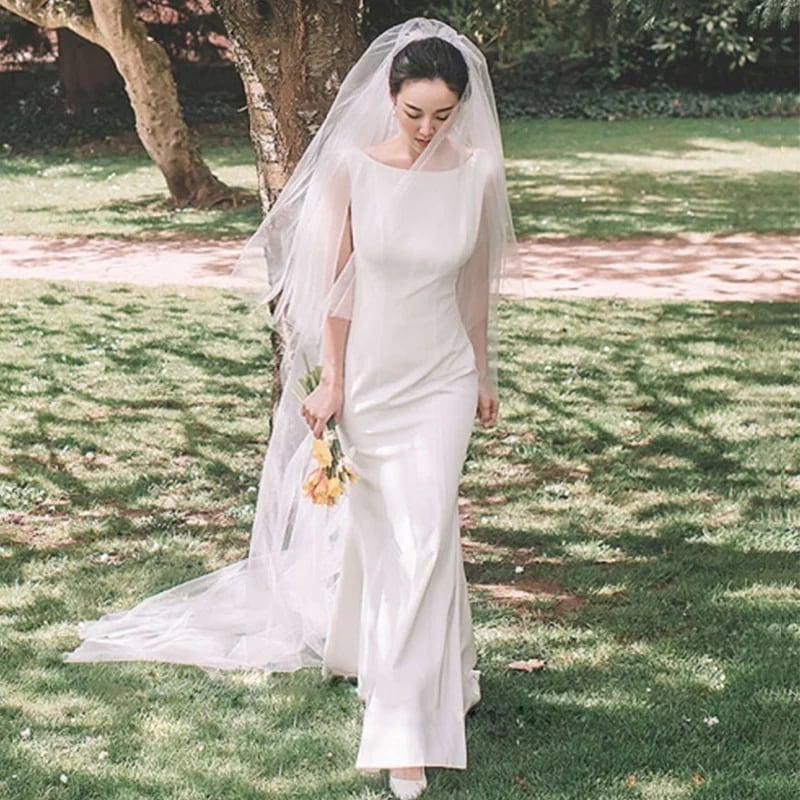 大人気2025 新作 気質 ワンホワイトドレス 花嫁ロングドレス 結婚式ワン パーティードレス 結婚式 ドレスファッション(ガラス瓶)