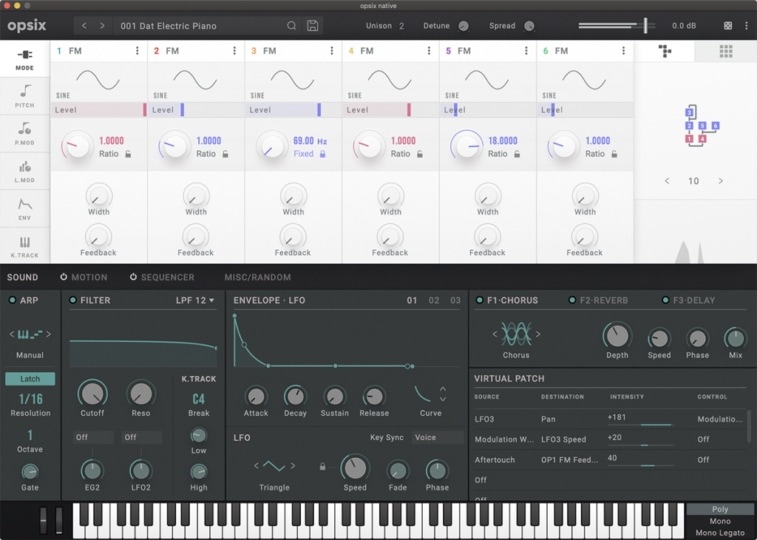 デジタルシンセサイザー KORGOpsix Native v1.0.4 Win/Mac