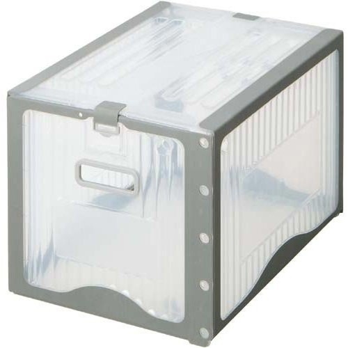 RISUBOX40B2 クリア/グレー [折りたたみコンテナボックス]