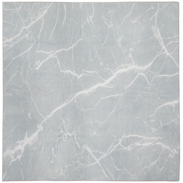 270608011 大理石柄のソフトフランネルラグ 190190 グレー メーカー直送