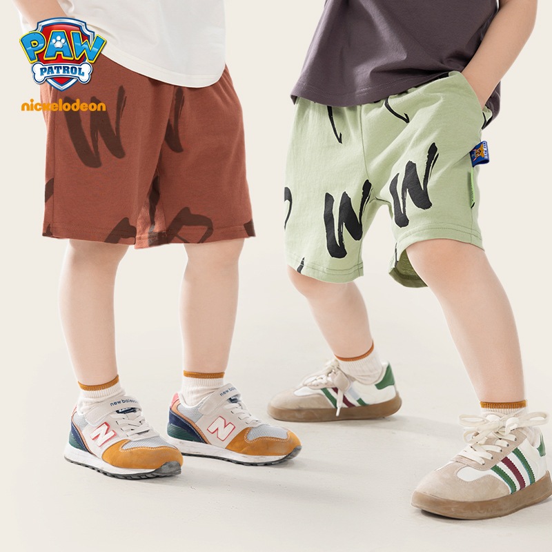 パウパウチームボーイズサマーショートパンツベビー無地子供用ルーズクォーターパンツ中幼児レターパンツ