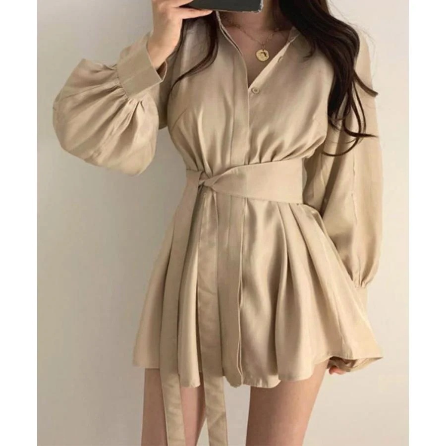 シャツワンピース長袖 レディース 韓国風 4,558円