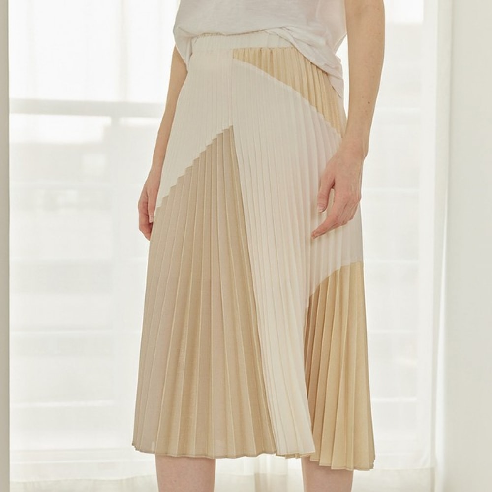 (リアーナニューヨーク) コントラストプリーツスカート RQBWSK020