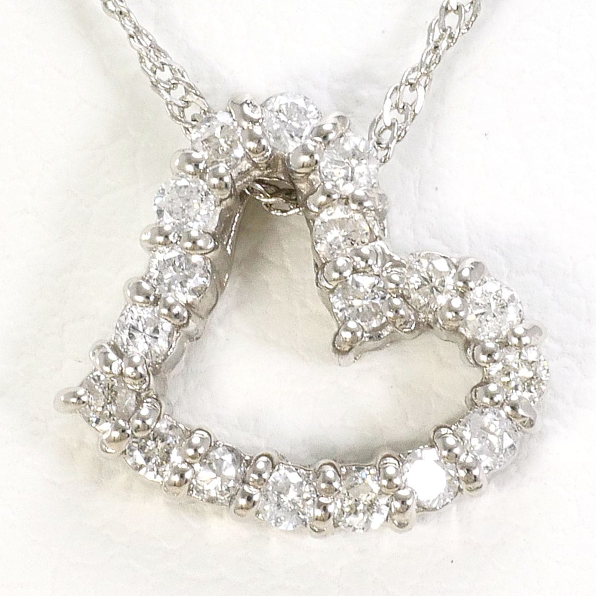 PT900 プラチナ PT850 プラチナ ネックレス ダイヤモンド 0.17ct 総重量約2.3g 約39cm 中古