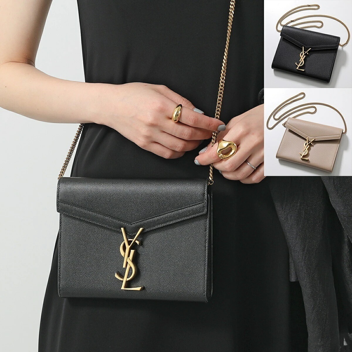 SAINT LAURENT サンローラン ショルダーバッグ 635023 BOWAW レディース レザー カサンドラ チェーンストラップ ロングウォレット クラッチバッグ 106,082円