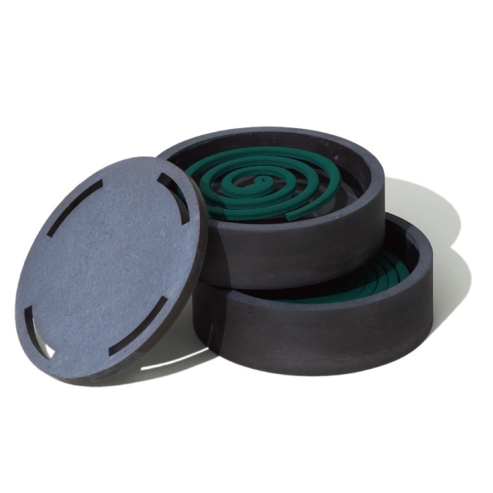 蚊遣り モスキートコイルケース 珪藻土 日本製 蚊取り線香 ケース 保存容器 スタンド 線香立て