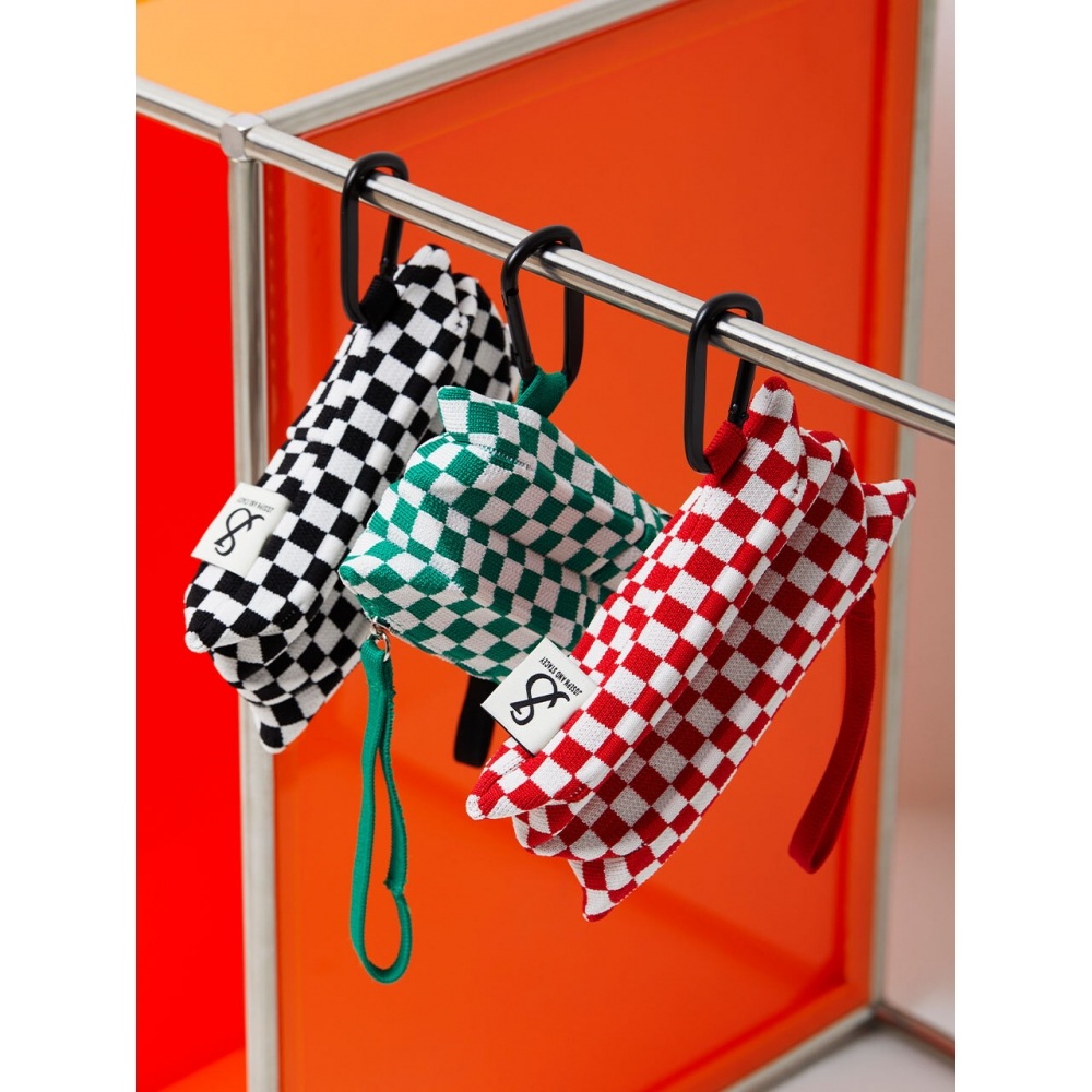 JOSEPH & STACEY ラッキープリーツ ニットポーチ スリムチェックメイト(全品)