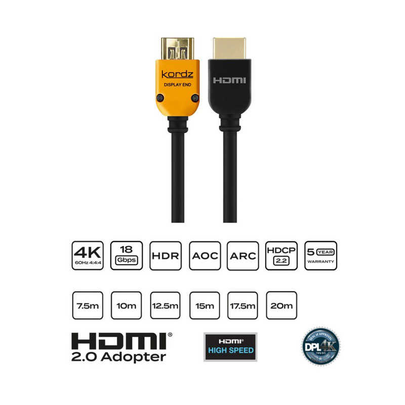 KORDZ　HDMIケーブル PRS3 ACTIVE OPTICAL オレンジ [10m /HDMIHDMI /スタンダードタイプ /4K対応]　PRS3O-HD1000