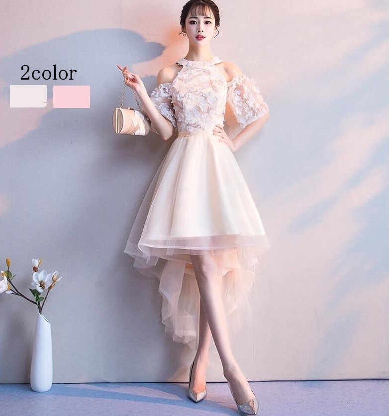 ウエディングドレス パーディードレス カラードレス Aラインドレス 演奏会 ミモレドレス Aライン ワンピース ステージ衣装 プリンセス オペラ声楽 成人式 花嫁 忘年会 結婚式 ピアノ 不規則 20