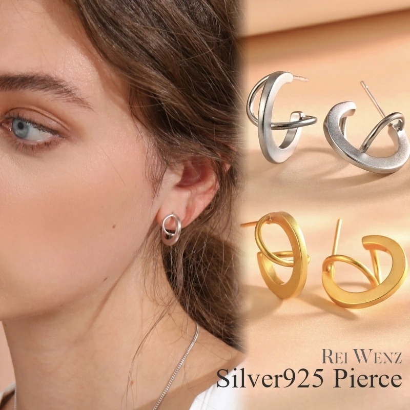 【高品質Silver925】ピアス シルバー 丸 サークル イレギュラー ゴールド Silver925 レディース 女性 華奢 金属アレルギー プレゼント