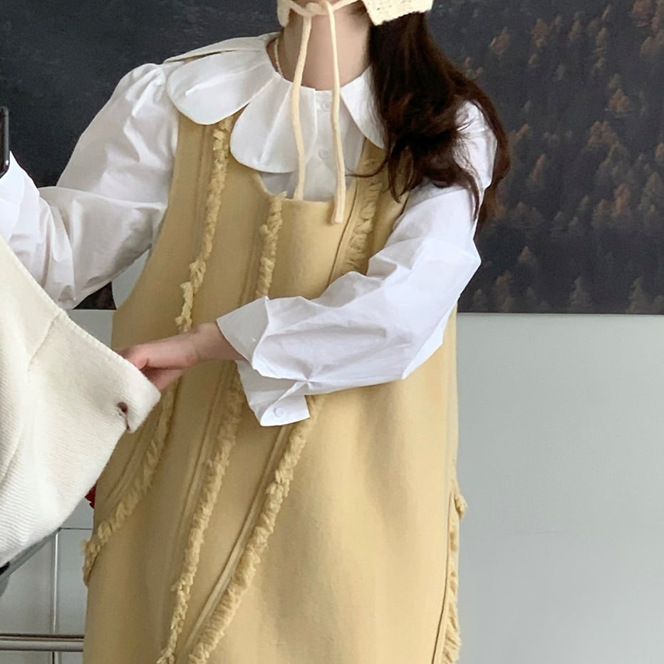 レディース トップス シャツ ブラウス シャツブラウス ドールカラー ビッグカラー 長袖 303