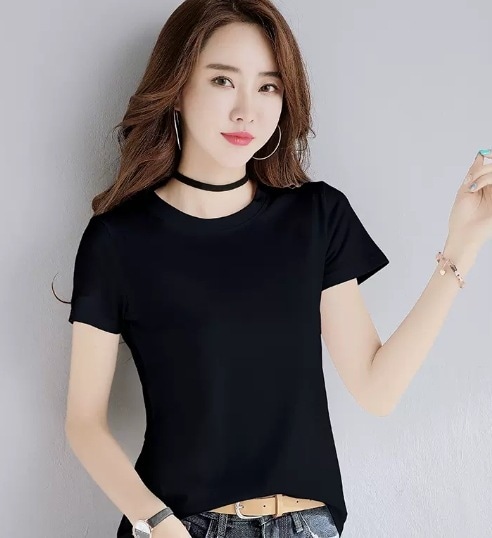 トップス デート モテアイテム Tシャツ 半袖 Uネック スリム タイト 細身 コットン 可愛い きれいめ 上品 おしゃれ かっこいい 可愛い ラブリー キュート ガーリー クール モード系