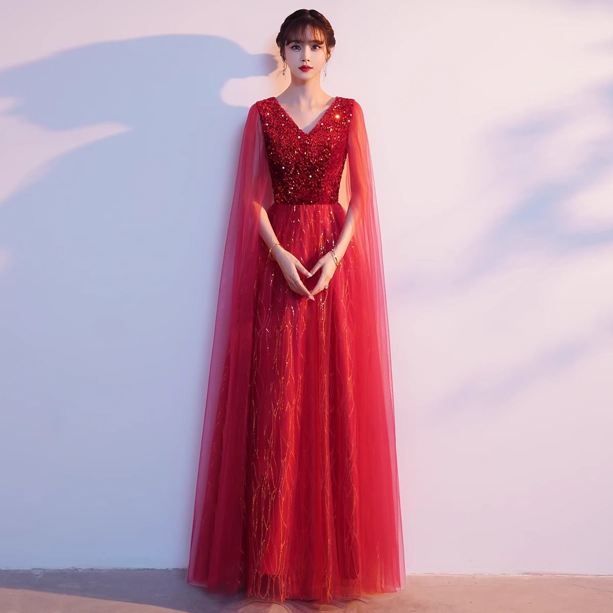 【2枚購入で 3oo円OFF！】大合唱団パフォーマンス服女性ロングスカートコーラスドレス競技指揮者服雰囲気のあるモダンスタイルロングスタイル