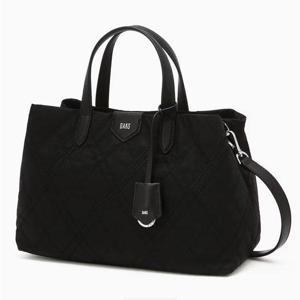 アーガイルキルティングパターンブラックナイロントートバッグDCBA6E481BK_s