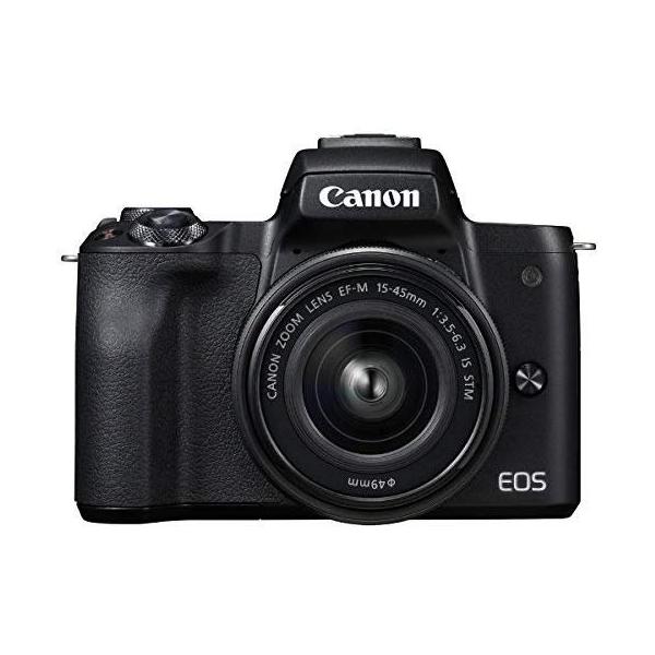 【中古】キヤノン Canon EOS Kiss M 【EF-M15-45 IS STM レンズキット】 ブラック SDカード付きミラーレス一眼カメラ