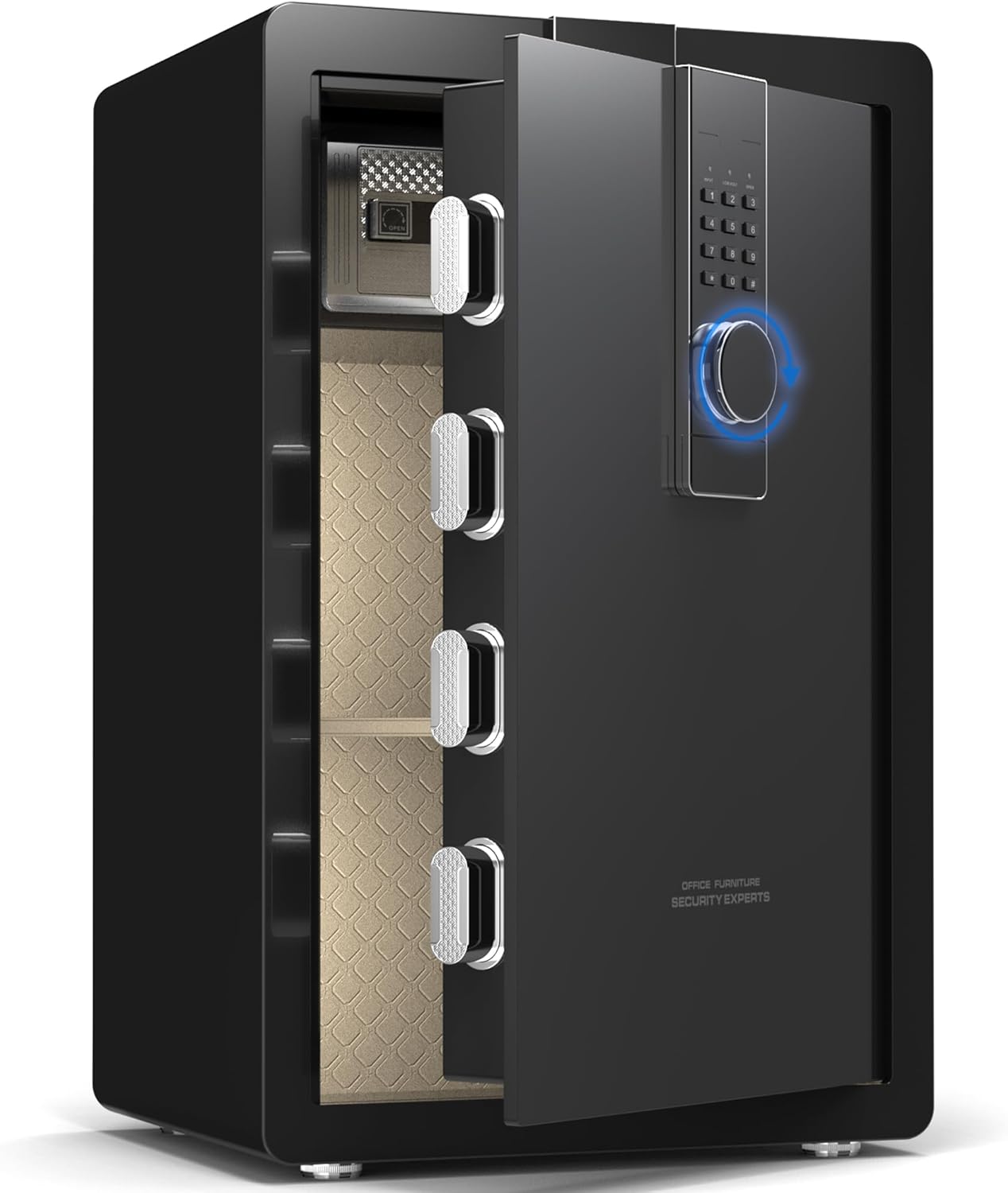 【強化版】超大 家庭用 暗証番号 100L 金庫 床・壁に固定可能 盗難防止 警報アラーム 家庭用金庫 業務用/事務所/ホテル/店用/旅館 防犯金庫 A4 ファイル/宝石/貴重品/現金 保险箱 日本語