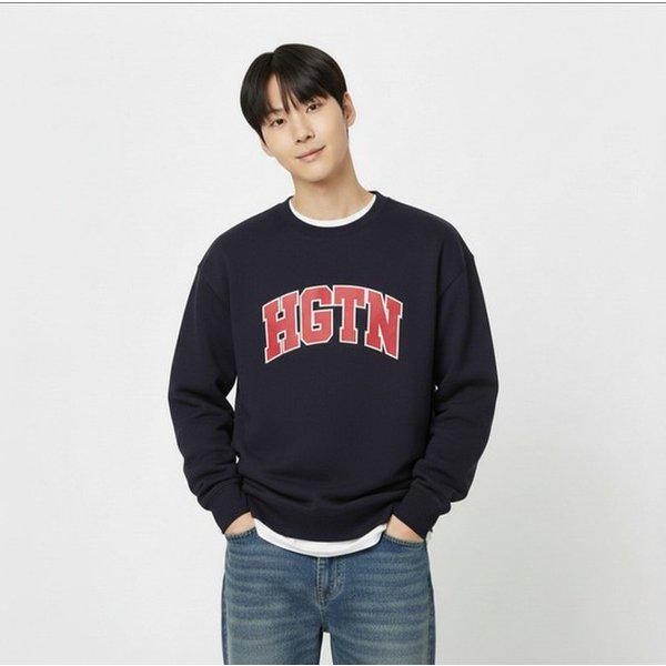 10560-031-203-07-290 ダブルフェイスアーチレタリングマンツーマン_ネイビー_IC