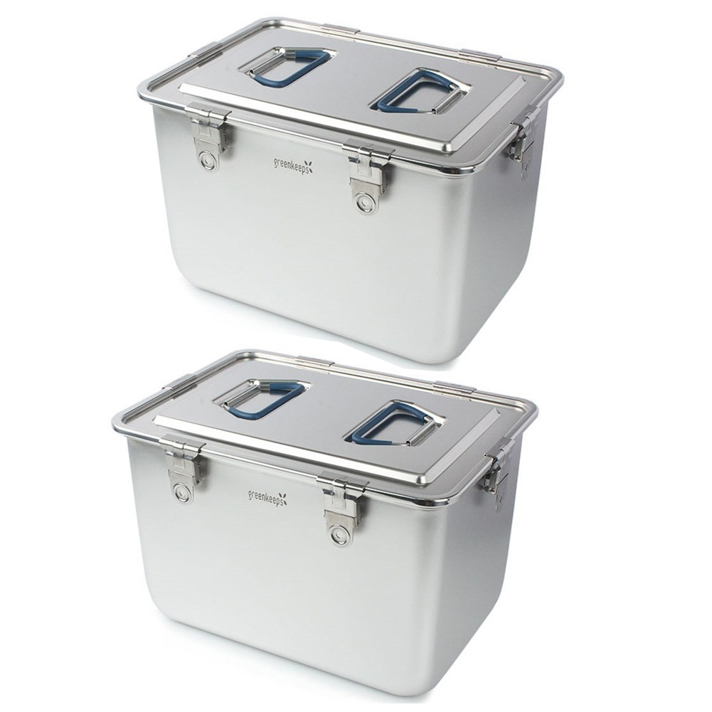 Stainless Steel 304 Storage Sealed Container with lid and handle Set 3P(3L +5L + 8L)