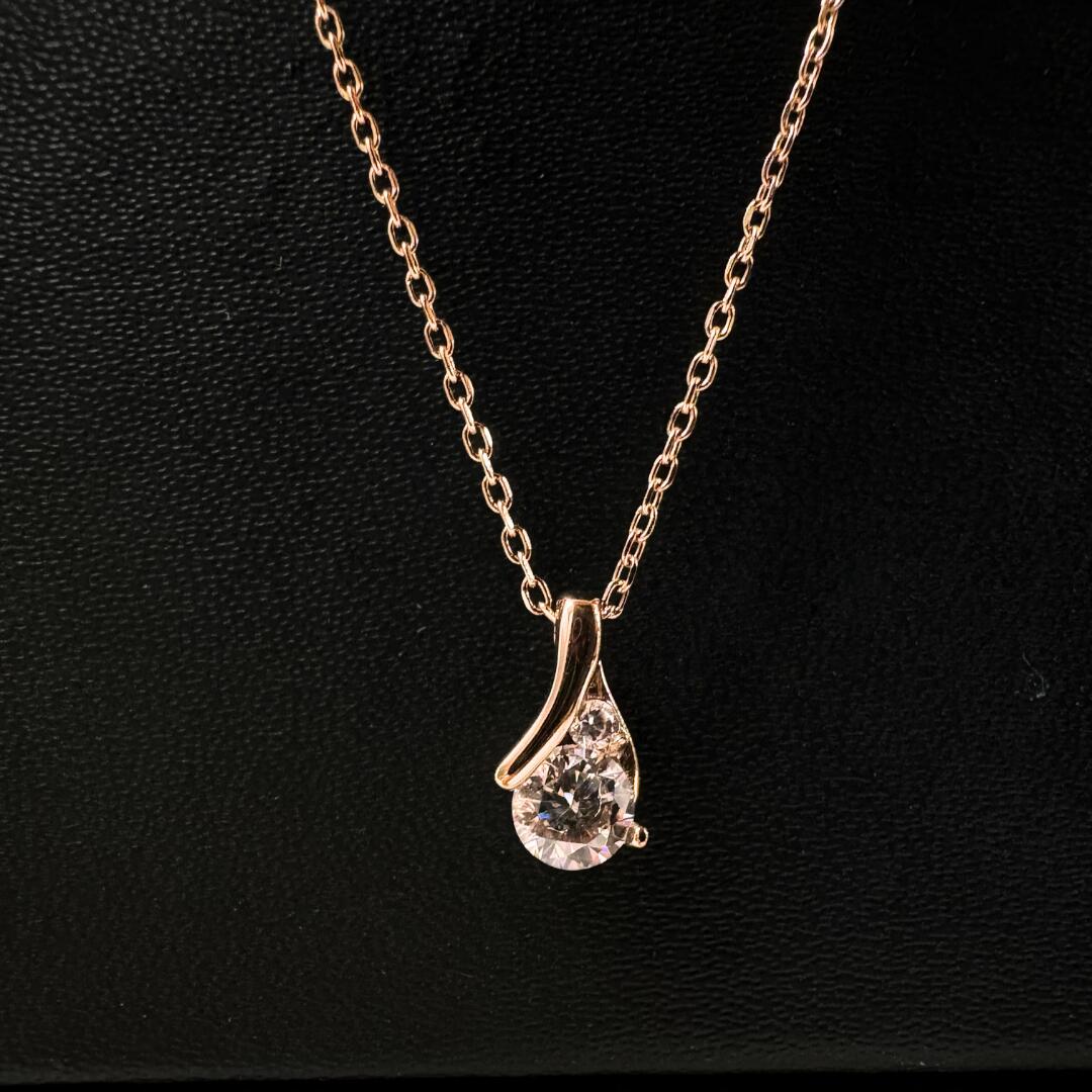 正規品 ナチュラルピュア ネックレス レディース ペンダント シンプル 上品 ピンクゴールドカラー ノンアレルギー サージカルステンレス ステンレス 金属アレルギー 対応 結婚式 結婚記念日 誕生日