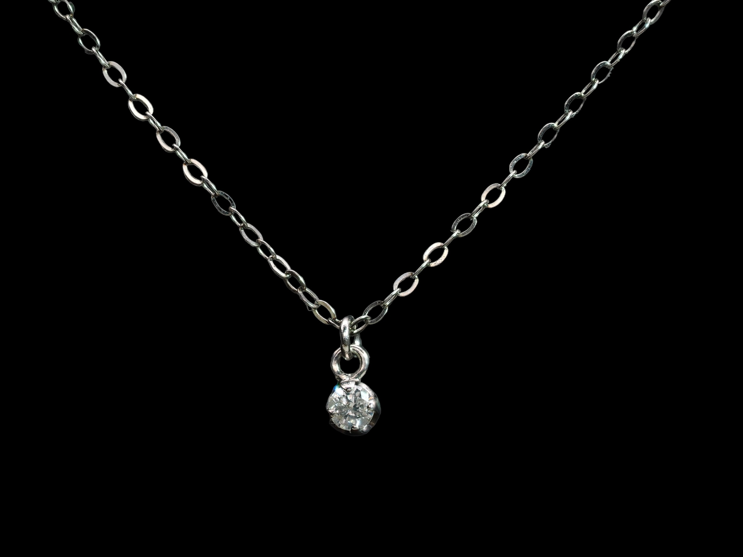 18K 一粒 ダイヤモンド ネックレス 18金 プラチナ PT850 小粒 上品 華奢 シルバー 925 ジュエリー ペンダント 誕生日 バレンタイン