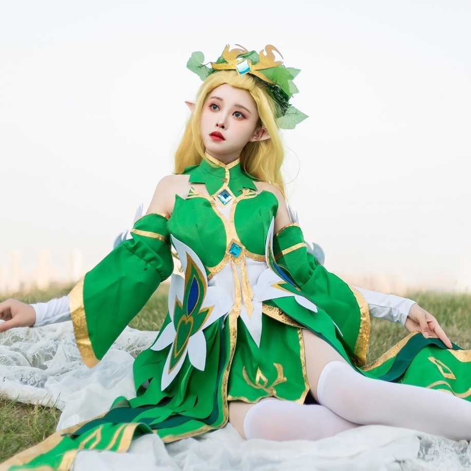王昭君精霊姫コスプレ服かつら服女装