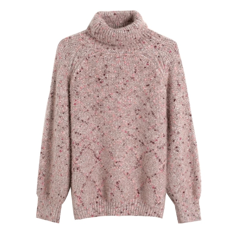 タートルネック 40代 レディース 秋冬 セーター 厚手 ニット 大きいサイズ ラグランスリーブ プルオーバー 厚手 暖かい 保温 絞り袖 体型カバー シンプル 普段着 ピンク 紫 緑