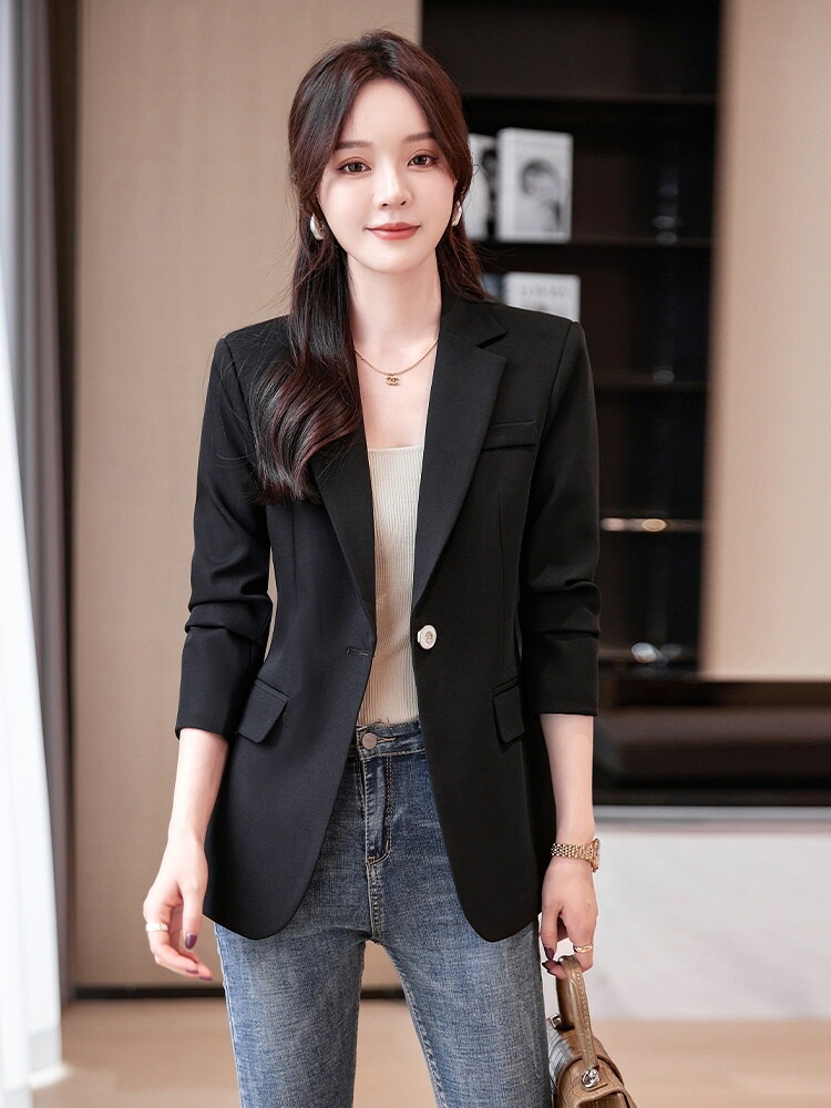 レディース ジャケット おしゃれ スリム フィット 春秋 トレンド 高級感 小さめ オフィス カジュアル 仕事用